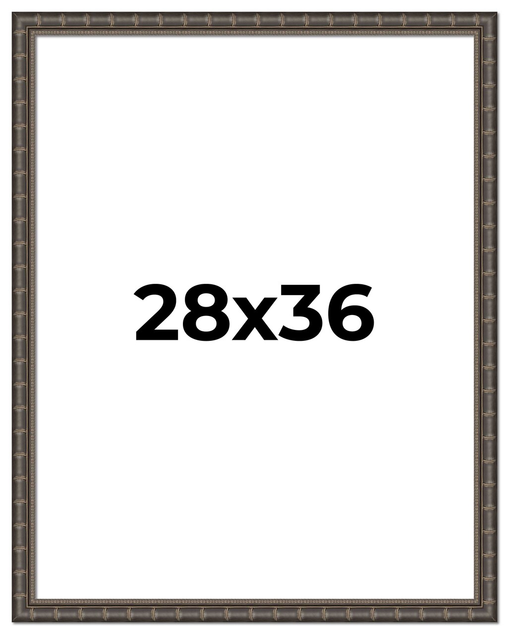 28x36 Modern Bamboo Picture Frame with UV-Resistant Acrylic & Acid Free Backing, Available in 5 Finishes - Gold, Silver, Brown, Black, and Natural